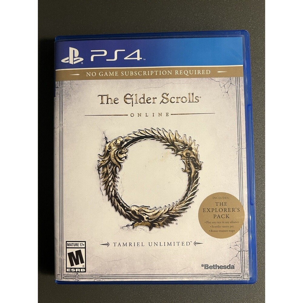 Elder Scrolls Online Tamriel Unlimited Playstation 4 PS4 Video Game Disc w/ Case